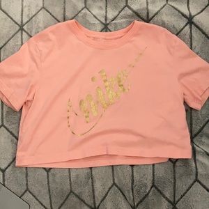 Pink nike crop top